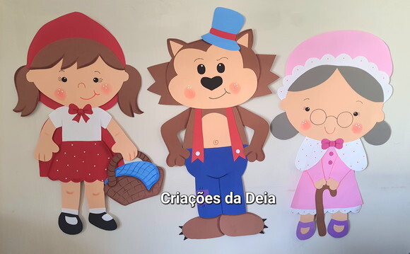 Chapéuzinho Vermelho Kit com 3 Peças Gigante 1 Metro em Eva