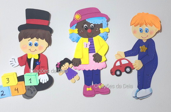 Circo Painel de Eva com 5 Crianças Artistas de Circo 40 cm