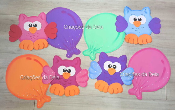 Corujas Grandes 30 cm em Eva - Kit com 2 Unid.