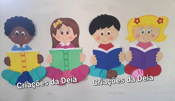 Criança Lendo - 1 Peça (tamanho 50 cm Cada)