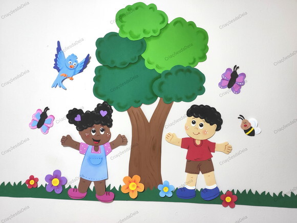 Crianças Brincando Kit com 2 Crianças na Natureza (145x75cm)