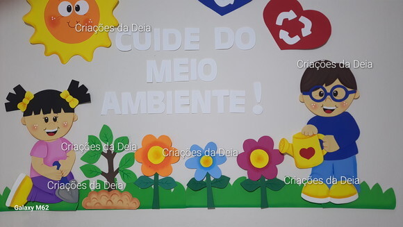 Crianças Cuidando do Meio Ambiente Grande 120 cm Kit em Eva
