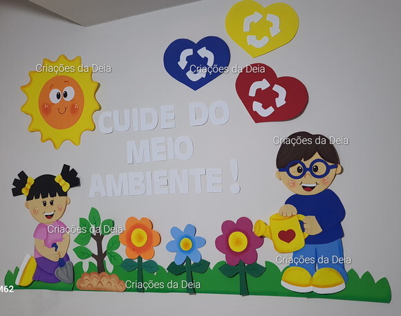Crianças Cuidando do Meio Ambiente Grande 120 cm Kit em Eva