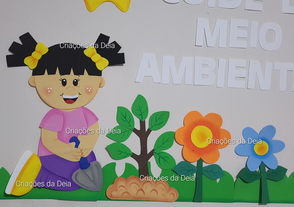 Crianças Cuidando do Meio Ambiente Grande 120 cm Kit em Eva