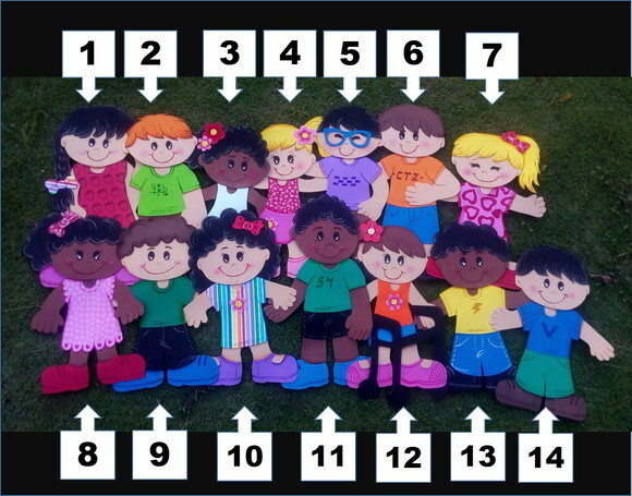 Crianças de 45 a 55 cm para Mural em Eva (valor Por Unidade)