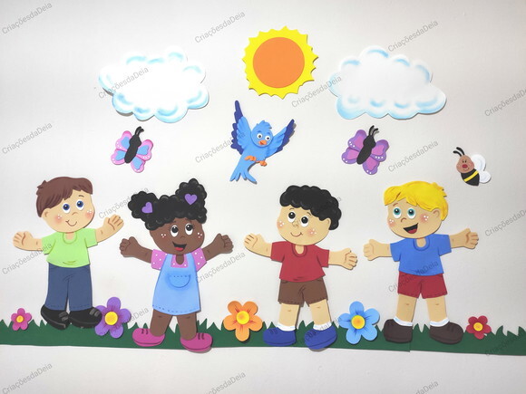Crianças na Natureza Kit com 4 Crianças 35 cm Cada