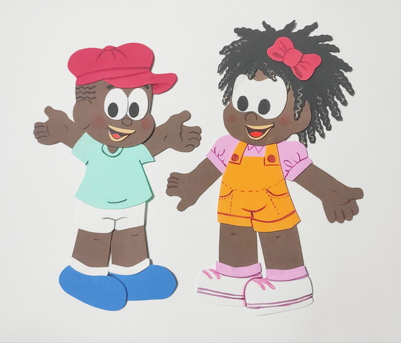 Crianças Negras em Eva 30 cm - Jeremias e Milena