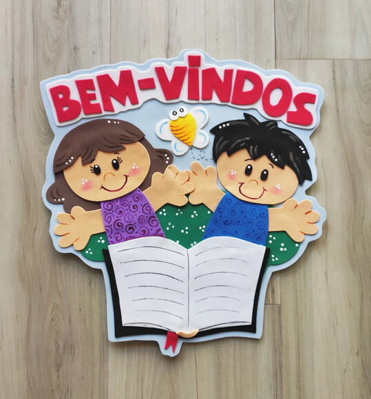 Decoração de Porta Bem Vindos Crianças para Escola em Eva