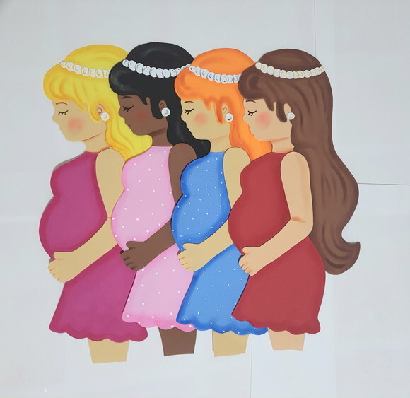 Dia das Mães - Desenho de Mulher Grávida em Eva