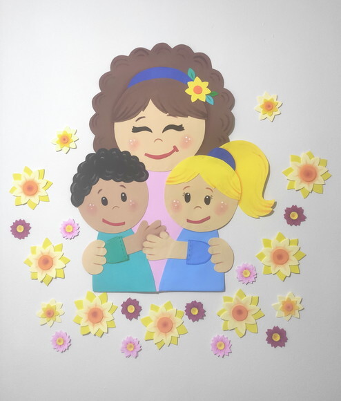 Dia das Mães - Kit 21 Peças Grande de Decoração em Eva