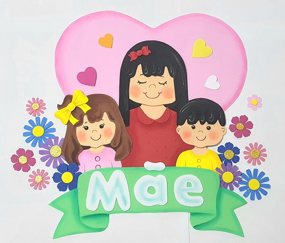 Dia das Mães - Mãe e Filhos Completo Painel em Eva