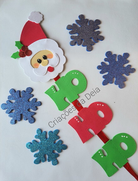 Enfeite de Natal em Eva - 1 Papai Noel 44 x 13 cm