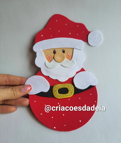 Enfeite de Natal em Eva - Porta Talheres de Papai Noel