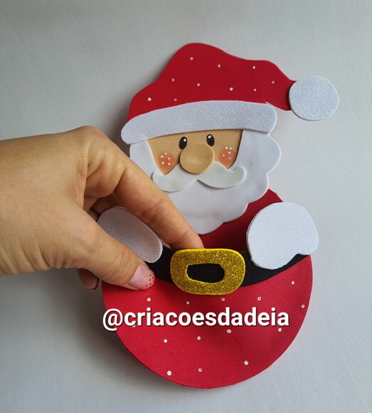 Enfeite de Natal em Eva - Porta Talheres de Papai Noel
