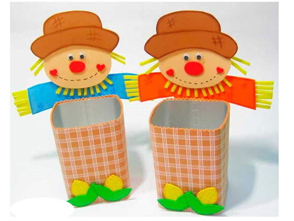 Espantalhos pequenos de festa junina - 2 modelos à escola.