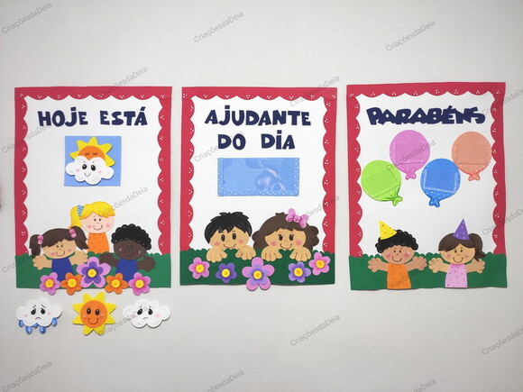 Eva para Enfeitar Sala - Kit 3 Peças Tema Crianças.