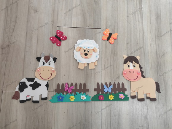 Fazendinha em Eva - Crianças e Animais Pequenos para Painel