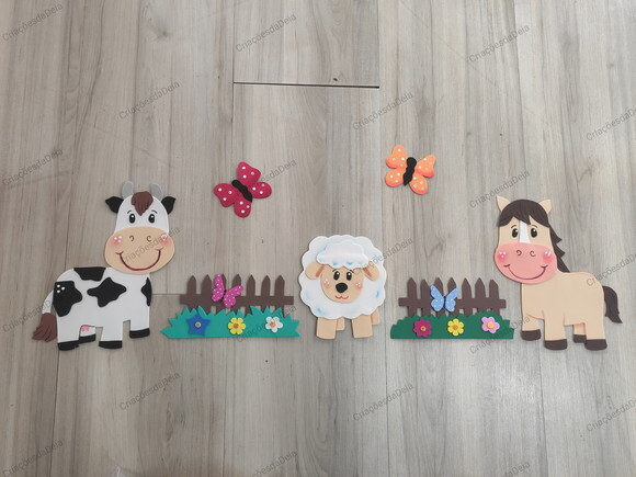 Fazendinha em Eva - Crianças e Animais Pequenos para Painel
