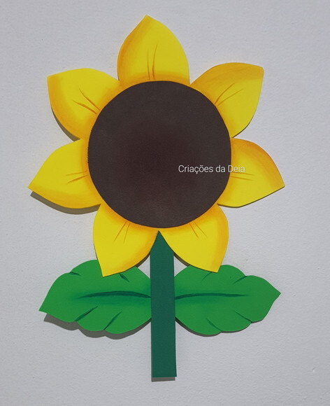 Girassol em Eva com Galho e Folha 30 cm