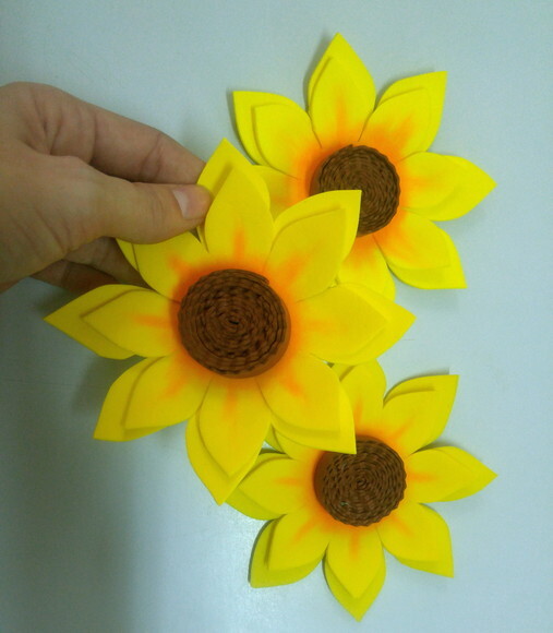 Girassol em Eva para Apliques (flores de 13 Cm)