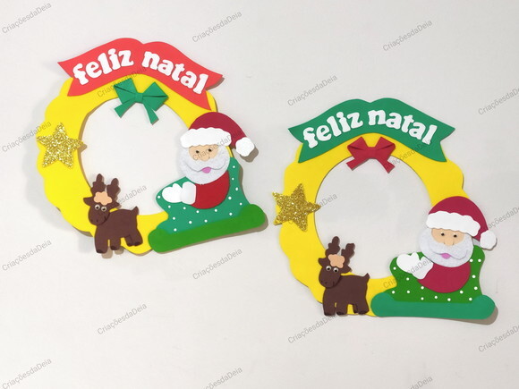 Guirlanda de Natal em Eva - 1 Unid de Papai Noel