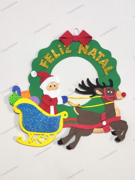 Guirlanda de Natal em Eva - Papai Noel