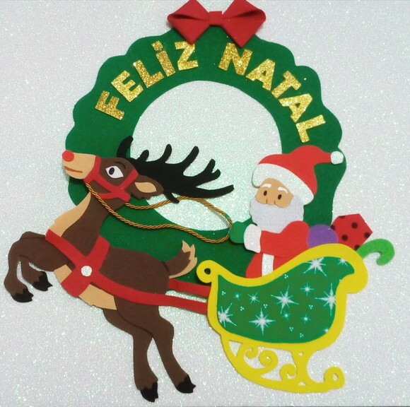 Guirlanda de Natal em Eva - Papai Noel