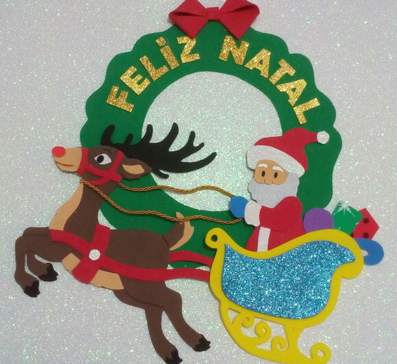 Guirlanda de Natal em Eva - Papai Noel
