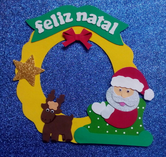 Guirlanda de Natal em Eva - Papai Noel