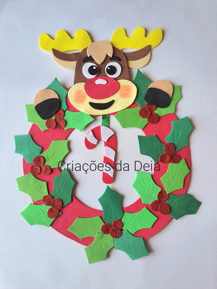 Guirlanda de Natal em Eva - Rena do Papai Noel