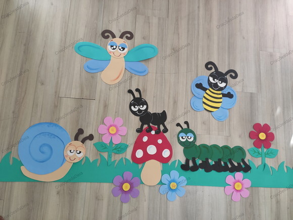 Insetos Grandes de Jardim em Eva - Kit com 12 Peças