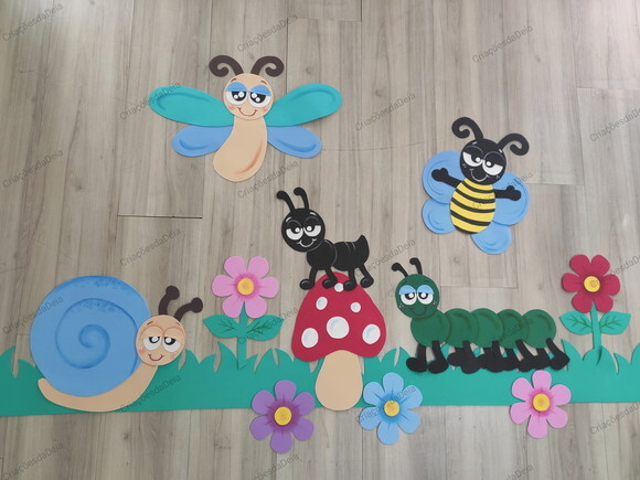Insetos Grandes de Jardim em Eva - Kit com 12 Peças