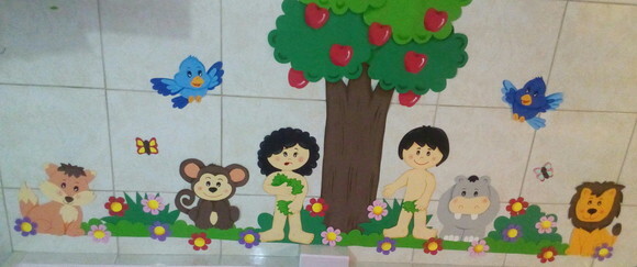 Jardim do Éden de Eva- Adão e Eva - Kit 34 Pçs Grande