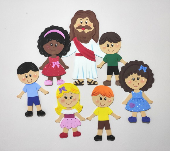 Jesus e as Crianças - Tema Bíblico para Decoração em Eva