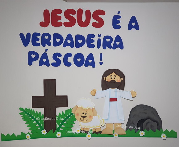 Jesus Páscoa e Ressurreição de Painel 144 cm em Eva