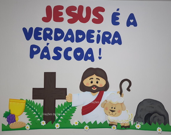 Jesus Páscoa e Ressurreição de Painel 144 cm em Eva