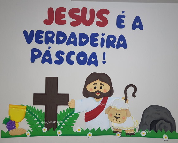 Jesus Páscoa e Ressurreição de Painel 144 cm em Eva