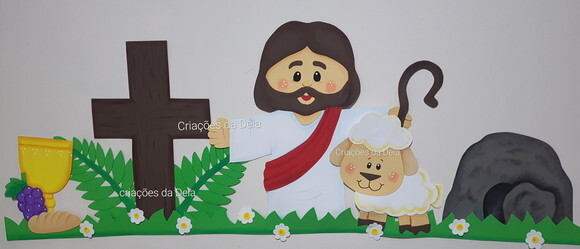 Jesus Páscoa e Ressurreição de Painel 144 cm em Eva