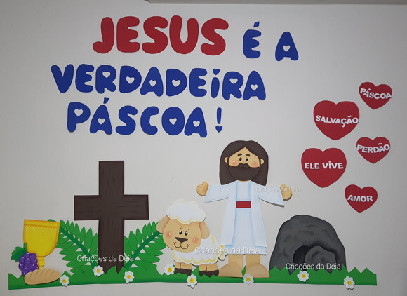 Jesus Páscoa e Ressurreição de Painel 144 cm em Eva