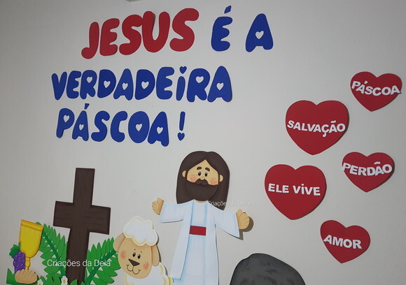Jesus Páscoa e Ressurreição de Painel 144 cm em Eva