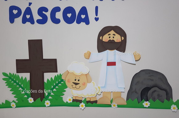 Jesus Páscoa e Ressurreição de Painel 144 cm em Eva