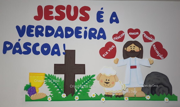 Jesus Páscoa e Ressurreição de Painel 144 cm em Eva