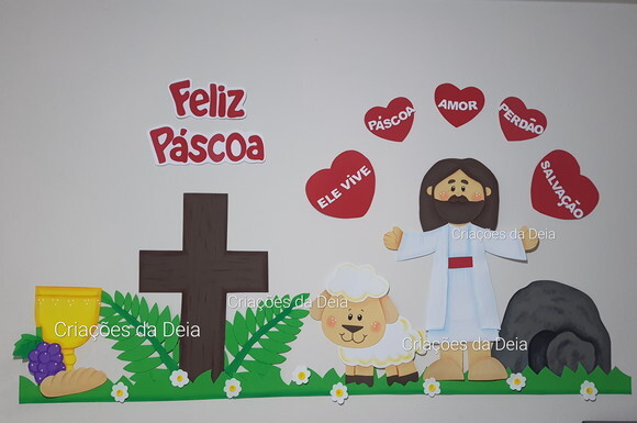 Jesus Páscoa e Ressurreição de Painel 144 cm em Eva
