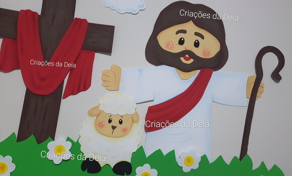 Jesus Páscoa e Ressurreição de Painel 60 x 96 cm em Eva