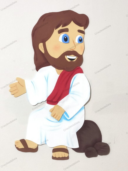 Jesus Sentado Ensinando - 46 cm em Eva - Histórias da Bíblia