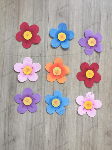 Kit 10 Flores Avulsas 9 cm para Decorar em Eva