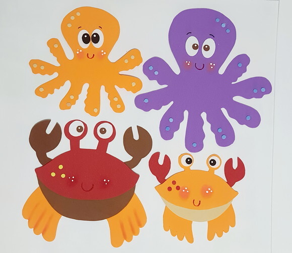 Kit 14 Animais Marinhos Maiores do Fundo do Mar (em Eva)