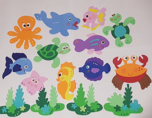 Kit 14 Animais Marinhos Maiores do Fundo do Mar (em Eva)