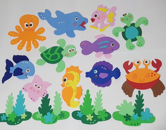 Kit 14 Animais Marinhos Maiores do Fundo do Mar (em Eva)