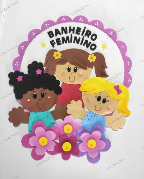 Kit 2 Placa para Porta de Banheiro - Meninos e Meninas
